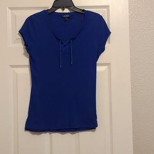 Womens Lauren Ralph Lauren Blue Tshirt Size M